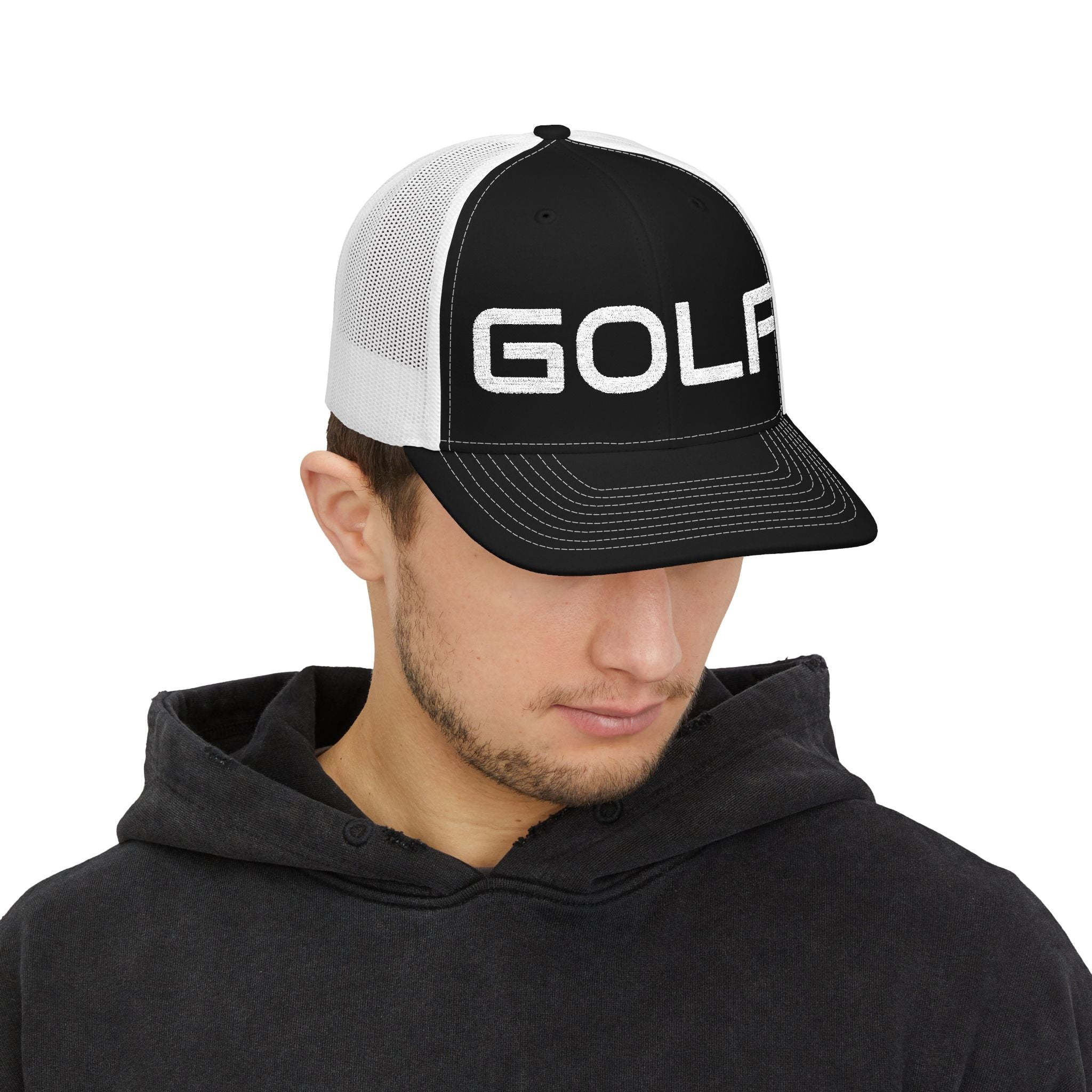Golf Trucker Cap - Bold Embroidered 'GOLF' Snapback Hat