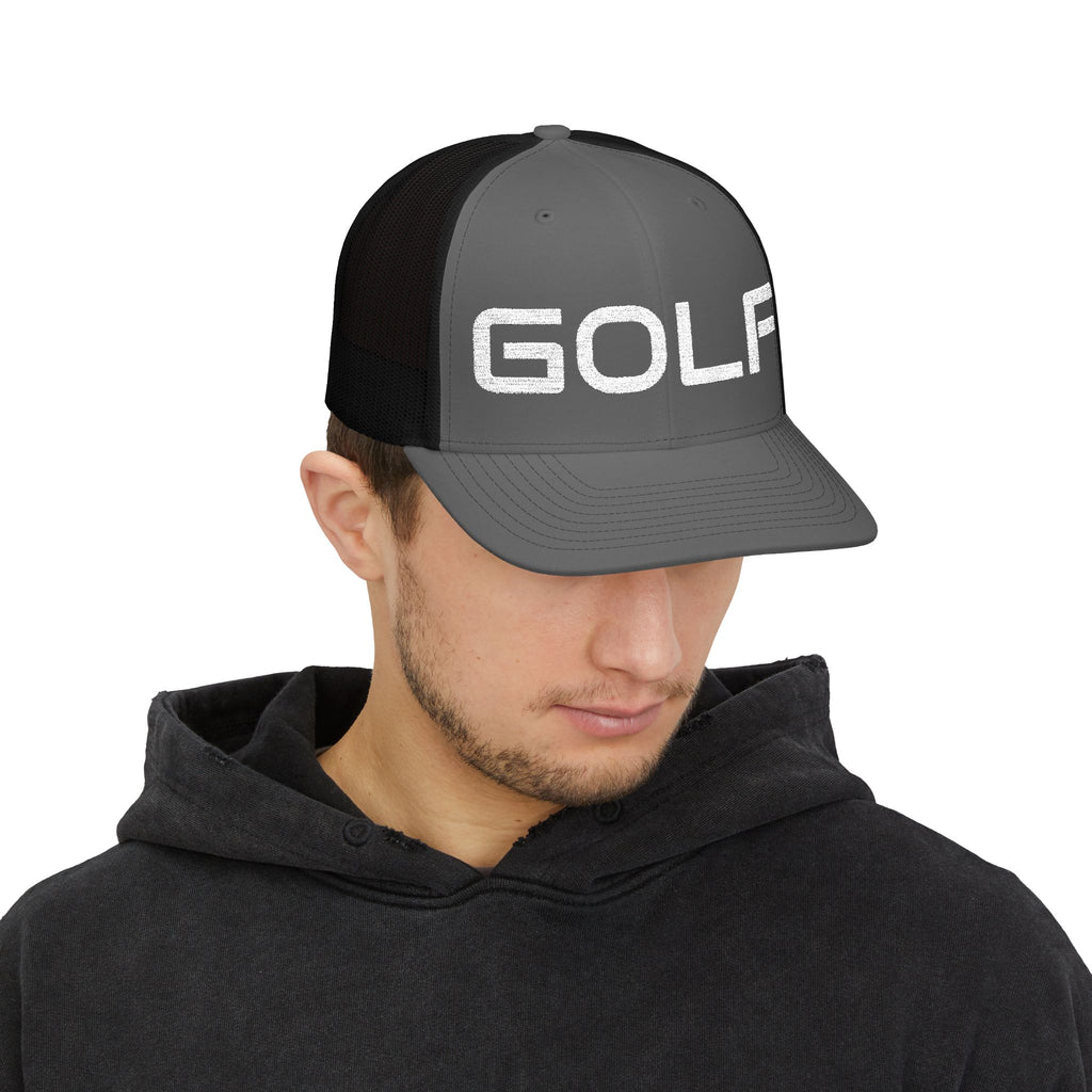 Golf Trucker Cap - Bold Embroidered 'GOLF' Snapback Hat