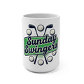 Sunday Swingers Golf Mug — 15oz Ceramic Coffee Cup for Weekend Golfers