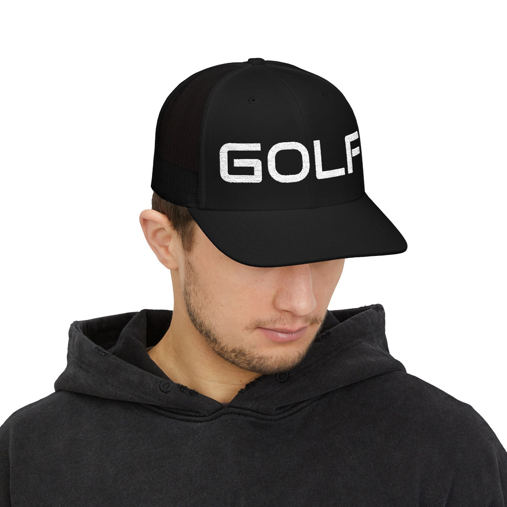 Golf Trucker Cap - Bold Embroidered 'GOLF' Snapback Hat