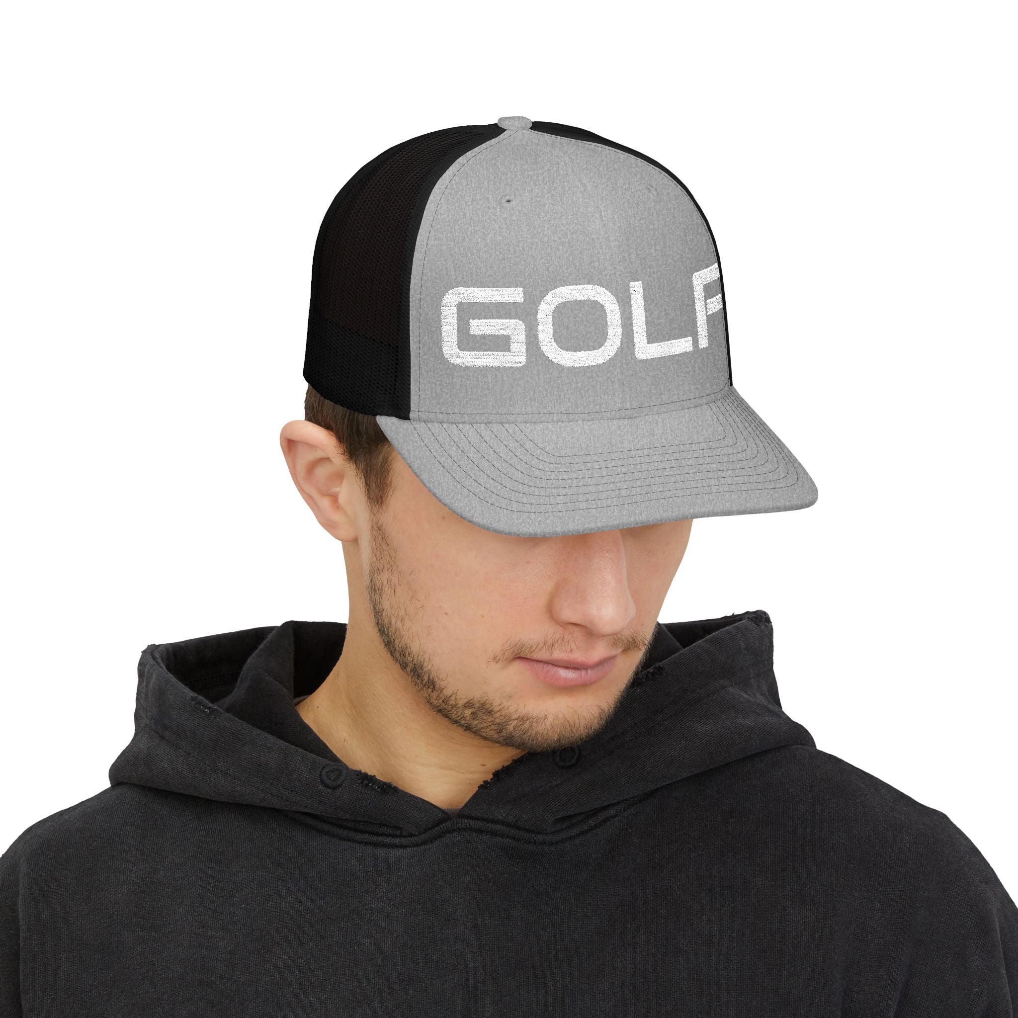 Golf Trucker Cap - Bold Embroidered 'GOLF' Snapback Hat