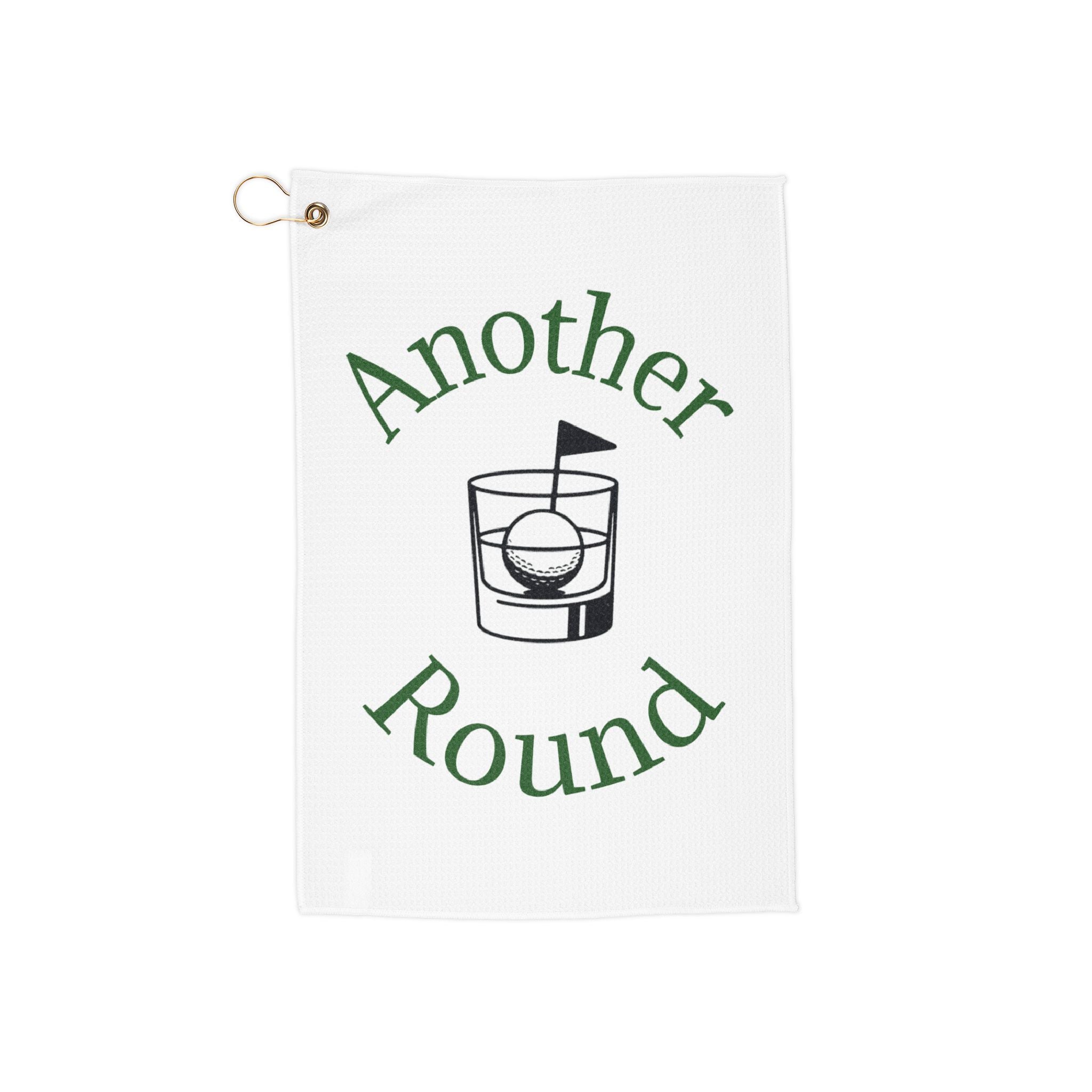 Golf Towel — “Another Round” Golf Ball & Drink Design