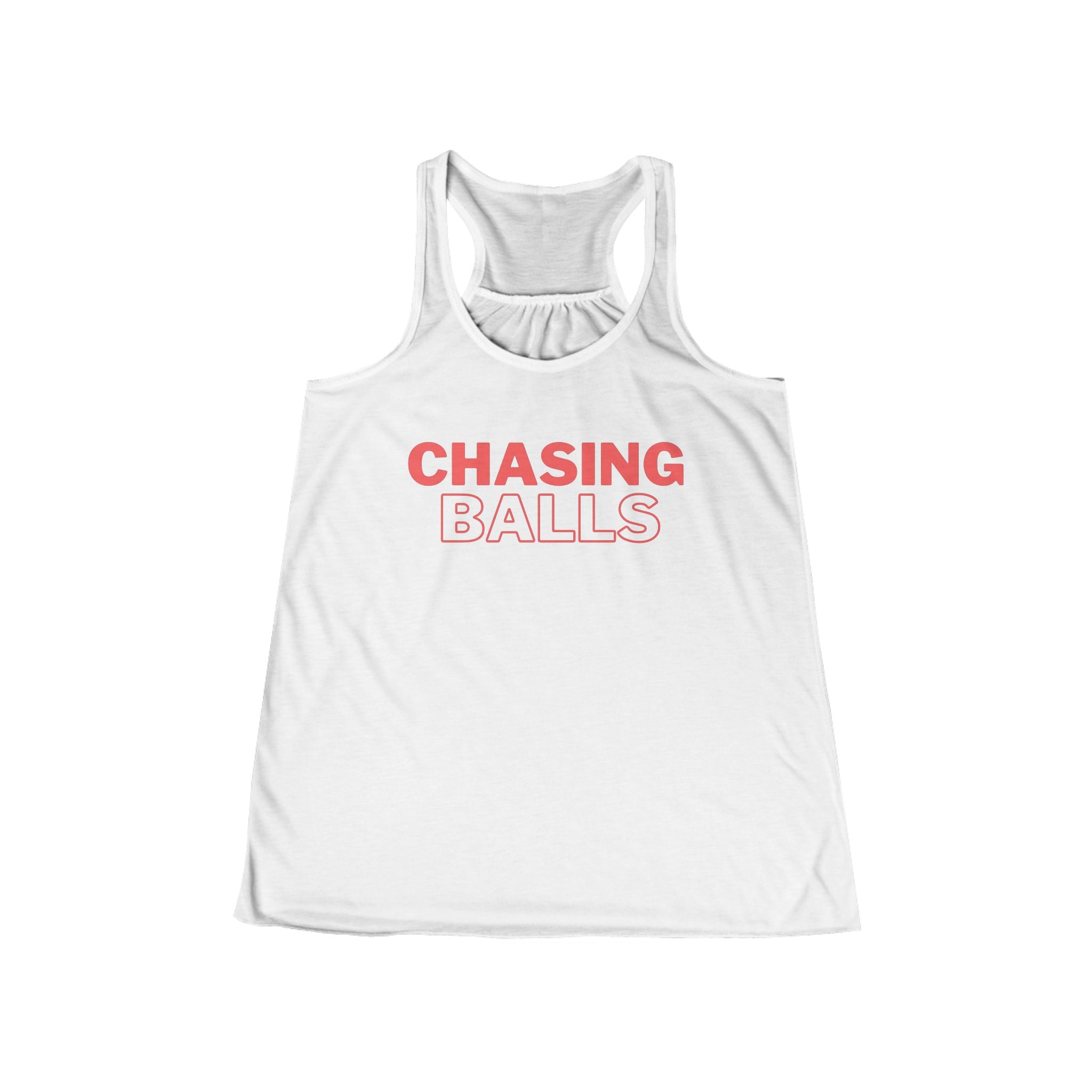 Chasing Balls Women's Racerback Tank Top — Playful Athletic Graphic