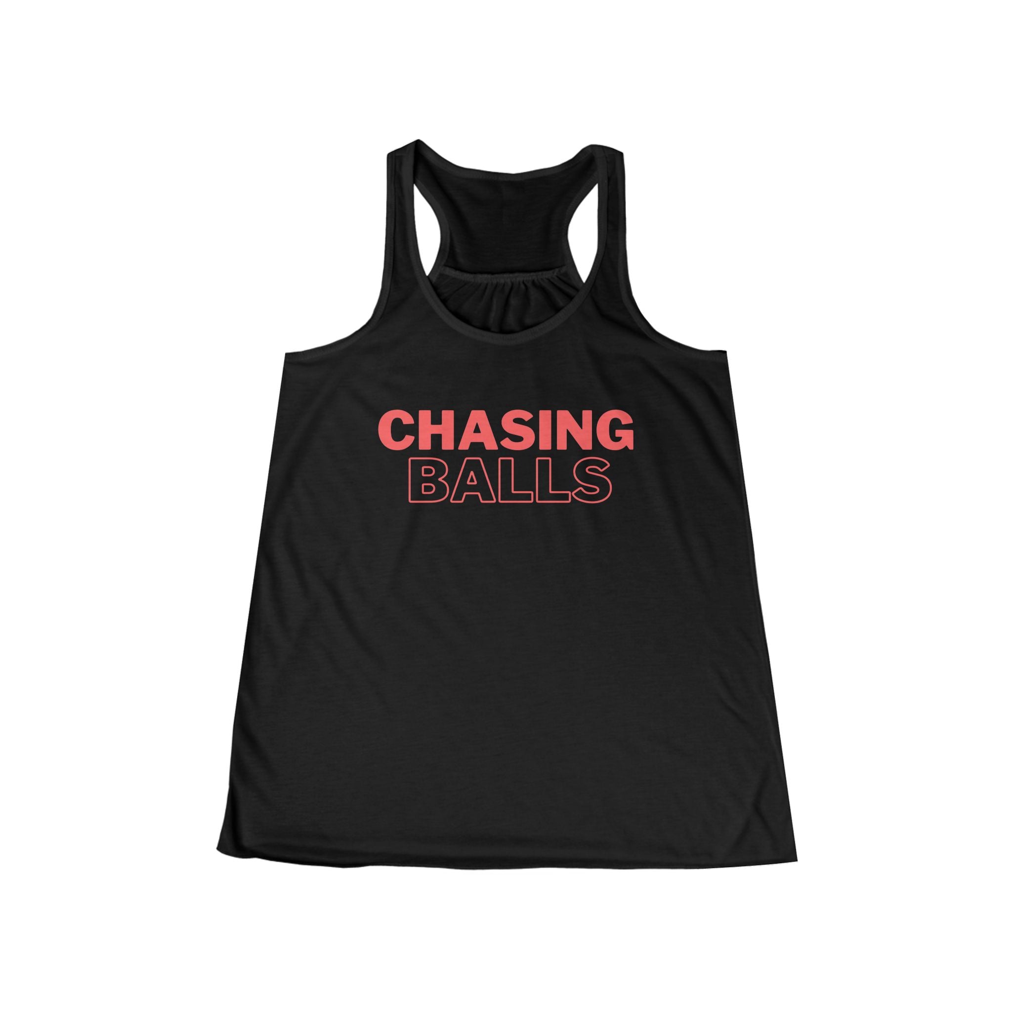 Chasing Balls Women's Racerback Tank Top — Playful Athletic Graphic