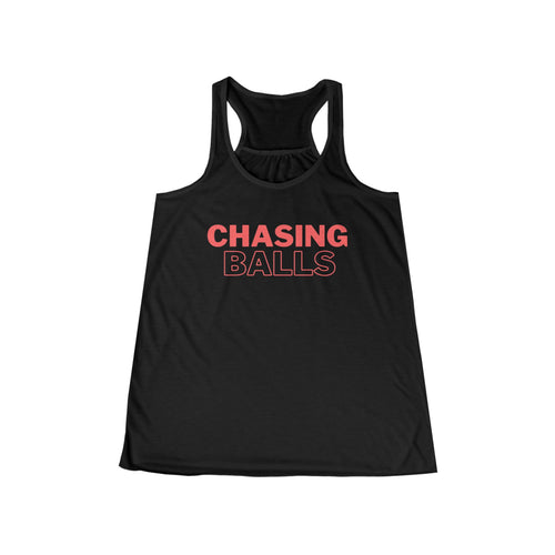 Chasing Balls Women's Racerback Tank Top — Playful Athletic Graphic